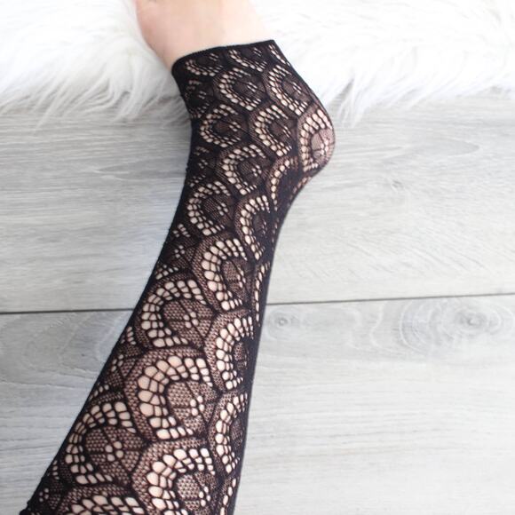 Gucci Rhomboid Lace Effect Footless Tights - Picture 9 of 10
